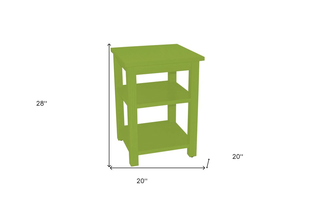 28" Green Solid Wood Nightstand HomeRoots