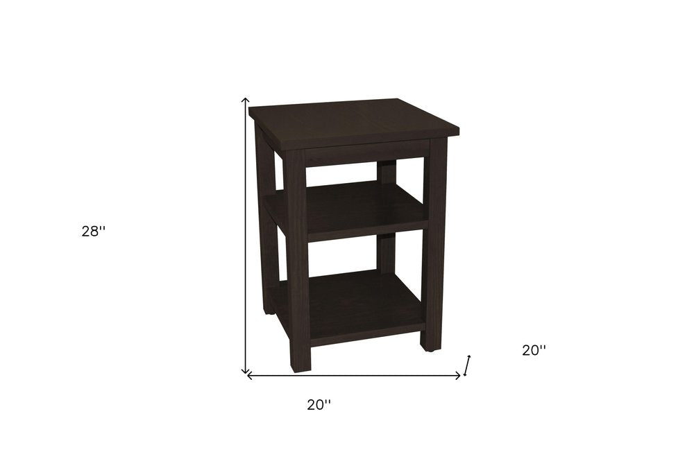 28" Brown Solid Wood Nightstand HomeRoots