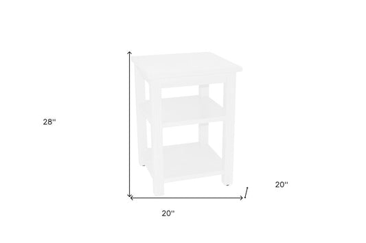 28" White Solid Wood Nightstand HomeRoots