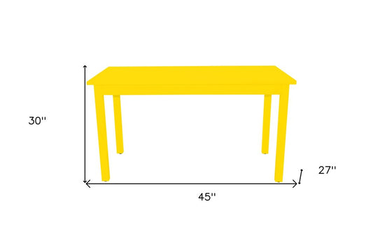 48" Yellow Solid Wood Dining Table HomeRoots