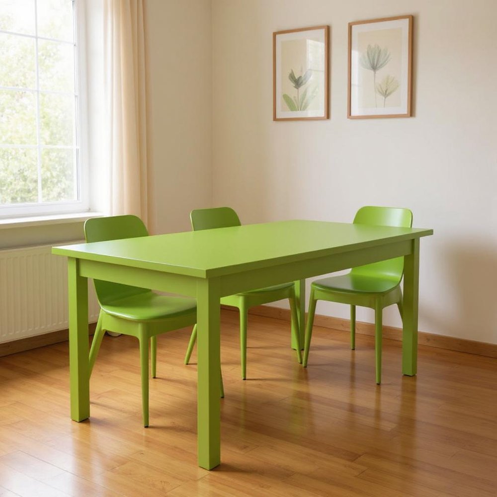 60" Chartreuse Solid Wood Dining Table HomeRoots