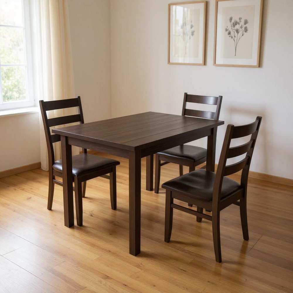 60" Dark Brown Solid Wood Dining Table HomeRoots
