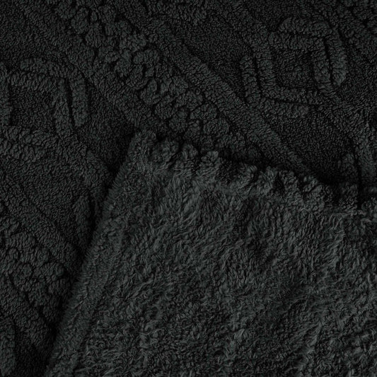 King Black Fleece Geometric Plush 4.20 Pound Weighted Blanket