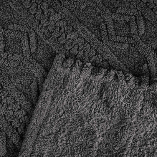 King Charcoal Fleece Knitted Plush Blanket