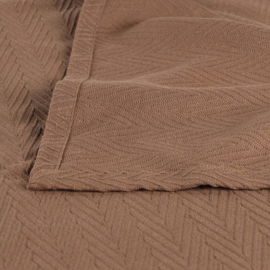 50" X 60" Taupe Cotton Woven Chevron Throw Blanket HomeRoots