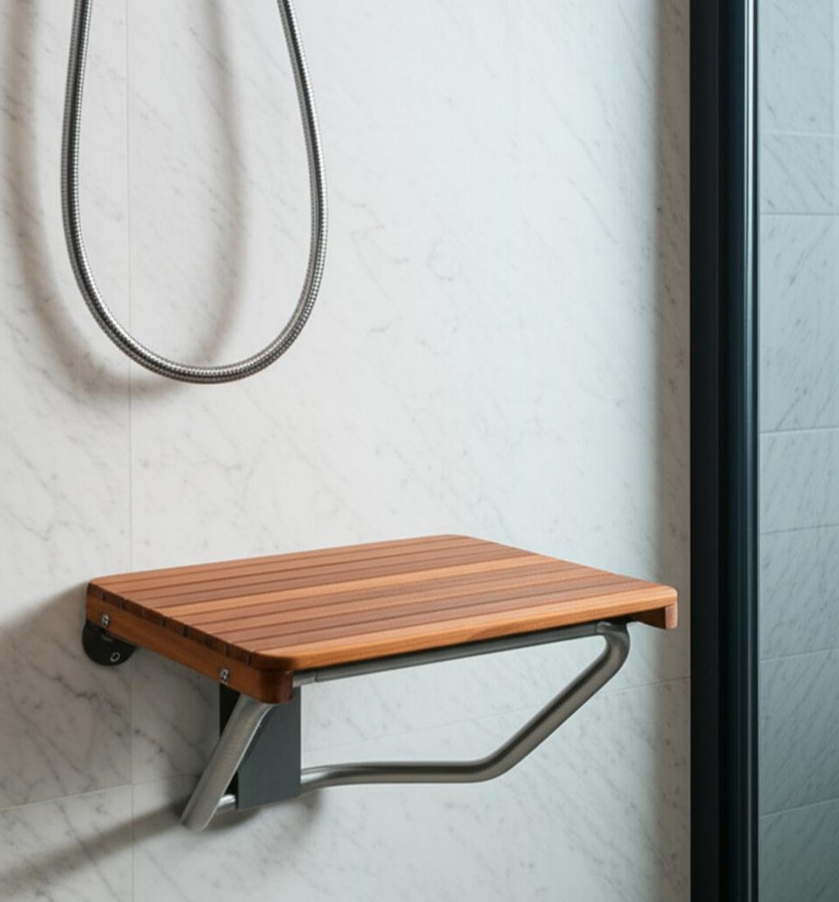 14" X 18" Brown Teak Rectangular Shower Bench HomeRoots