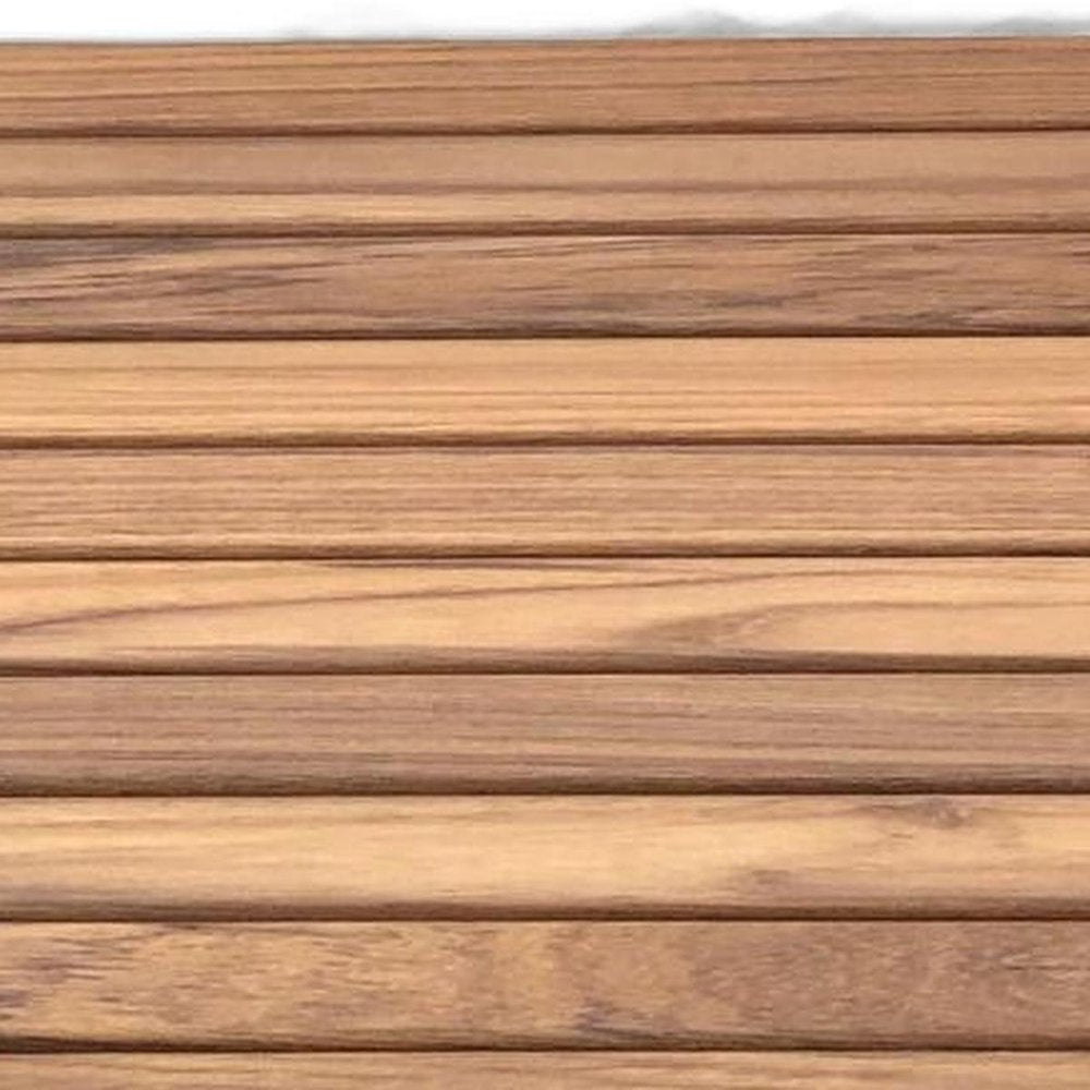18" X 30" Brown Teak Rectangular Shower Bench With Shelf HomeRoots