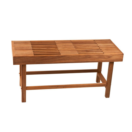 18" X 38" Brown Teak Rectangular Shower Bench HomeRoots