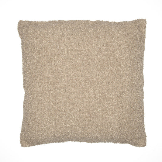 24" Taupe Throw Pillow With Shag FurniFindUSA