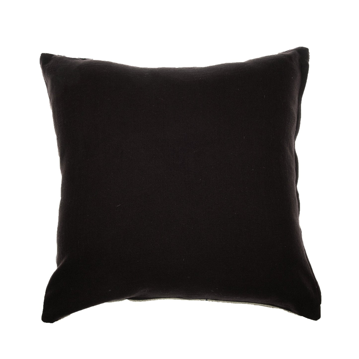 20" Beige and Black Geometric Cotton Throw Pillow With Embroidery FurniFindUSA