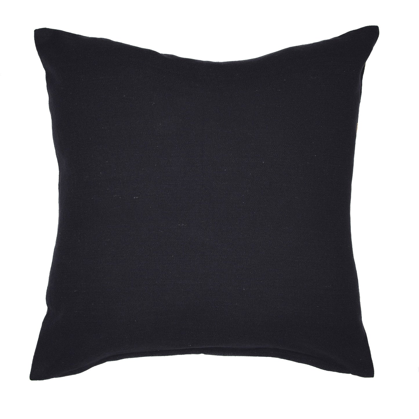 20" Beige and Black Geometric Cotton Blend Throw Pillow With Embroidery FurniFindUSA