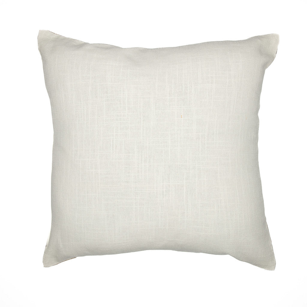 20" Taupe and Ivory Geometric Cotton Blend Throw Pillow With Embroidery FurniFindUSA