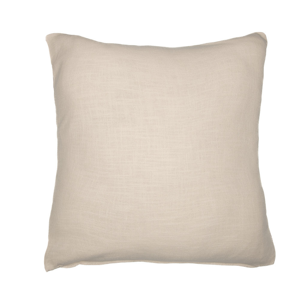 20" Ivory and Blue Geometric Cotton Blend Throw Pillow With Embroidery FurniFindUSA