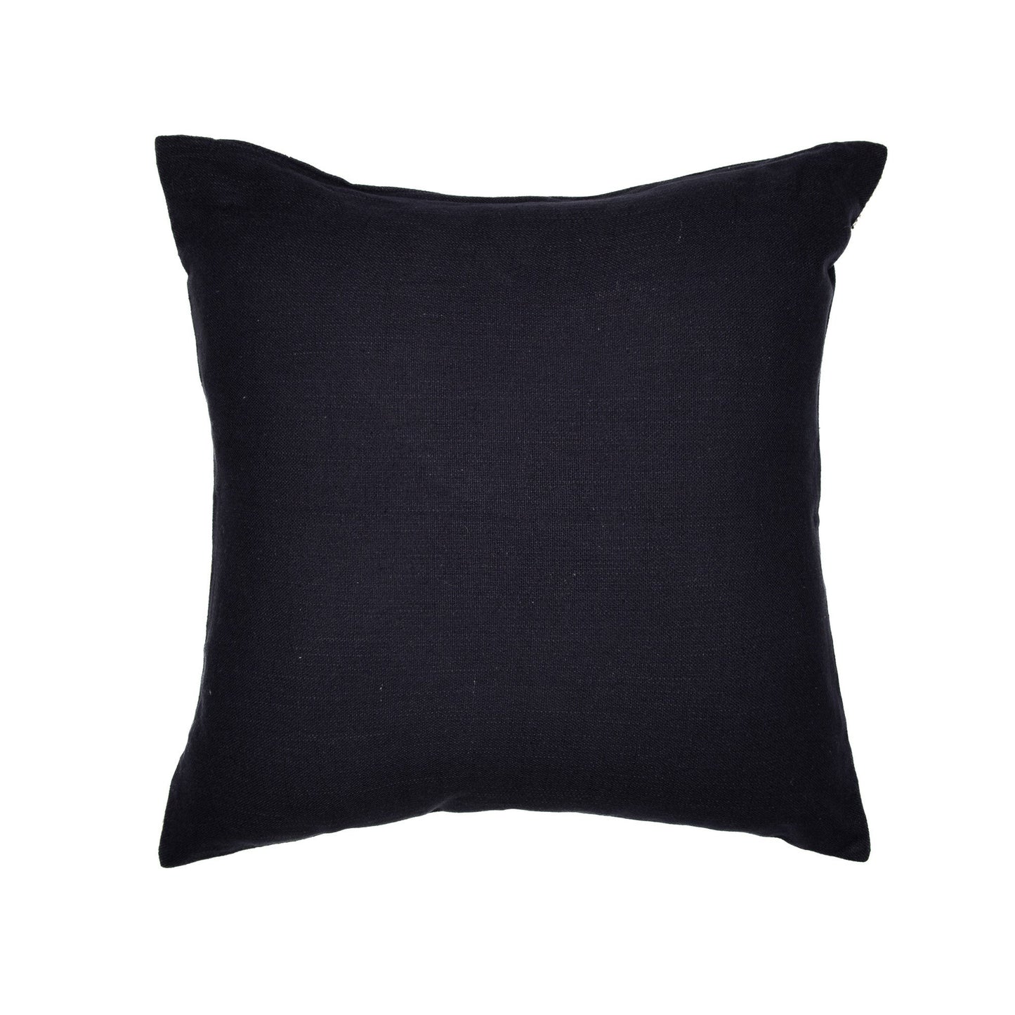24" Blue and Beige Geometric Cotton Blend Throw Pillow With Embroidery FurniFindUSA