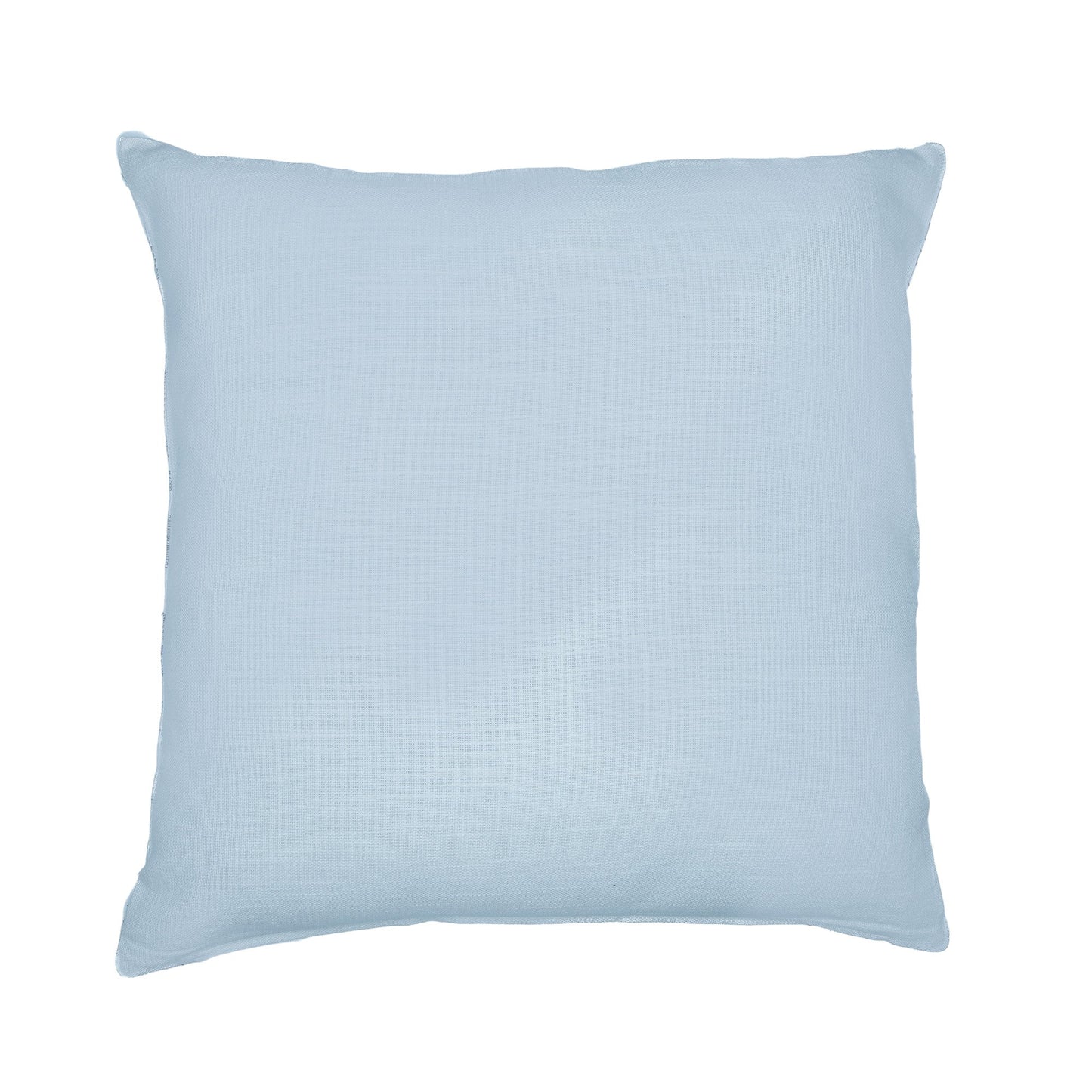 20" Blue Check Cotton Blend Throw Pillow With Embroidery FurniFindUSA