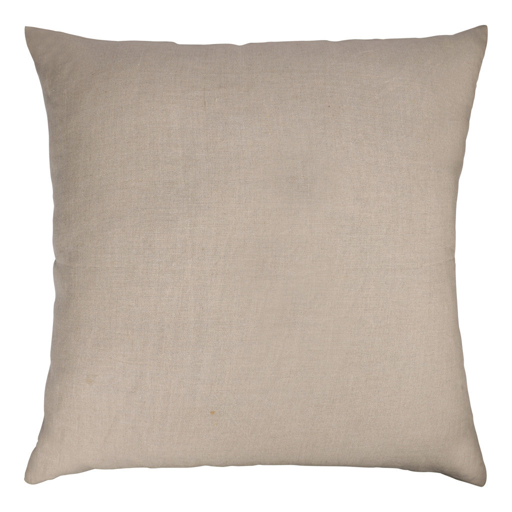 24" Brown and Beige Geometric Silk Throw Pillow With Embroidery FurniFindUSA