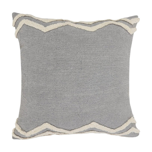 16" X 24" Gray Chevron Cotton Lumbar Throw Pillow FurniFindUSA