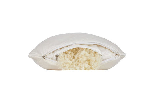 Cotton Wool Hypoallergenic Ergonomic Queen Size Bed Pillow HomeRoots