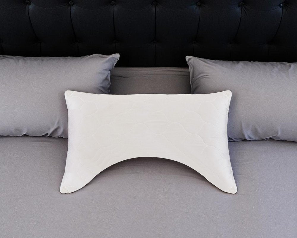 Cotton Wool Hypoallergenic Ergonomic Standard Size Bed Pillow HomeRoots
