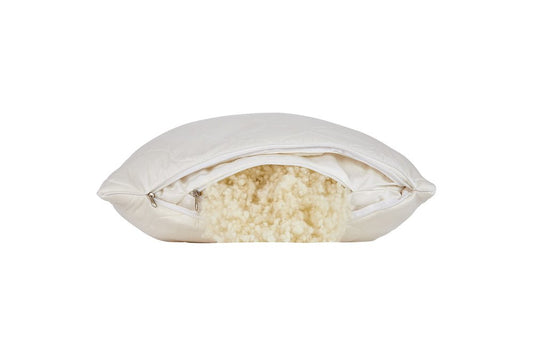 Cotton Wool Hypoallergenic Ergonomic Queen Size Bed Pillow HomeRoots