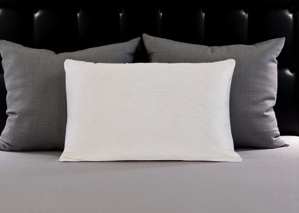 Cotton Latex Foam And Wool Hypoallergenic Standard Size Bed Pillow HomeRoots