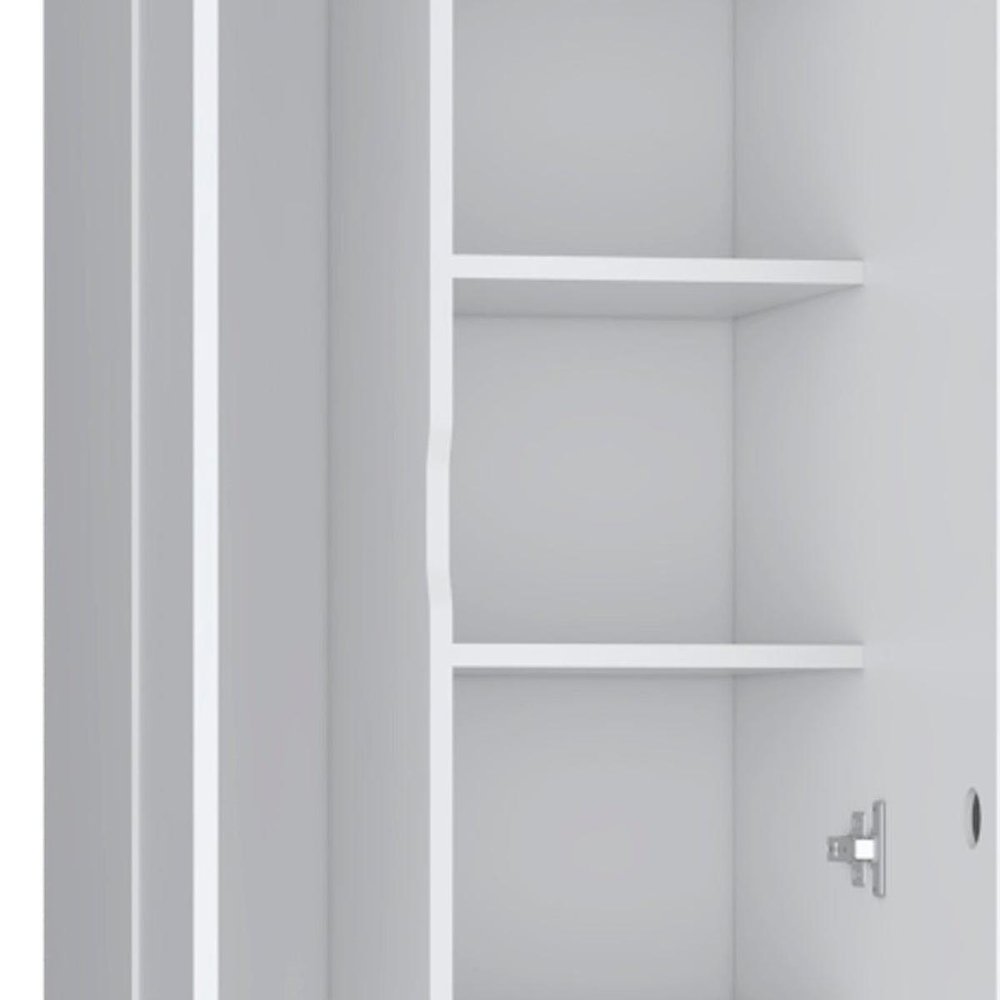 20" White and Black Wood Accent Cabinet With Two Doors HomeRoots