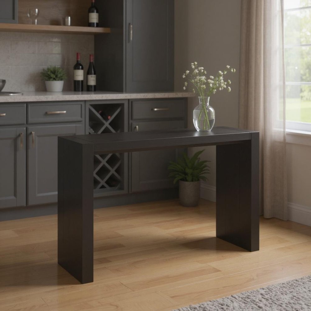 60" Espresso Wood Rectangular Bar Height Bar Table HomeRoots
