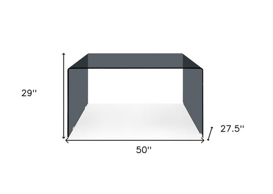 50" Gray Glass Writing Desk