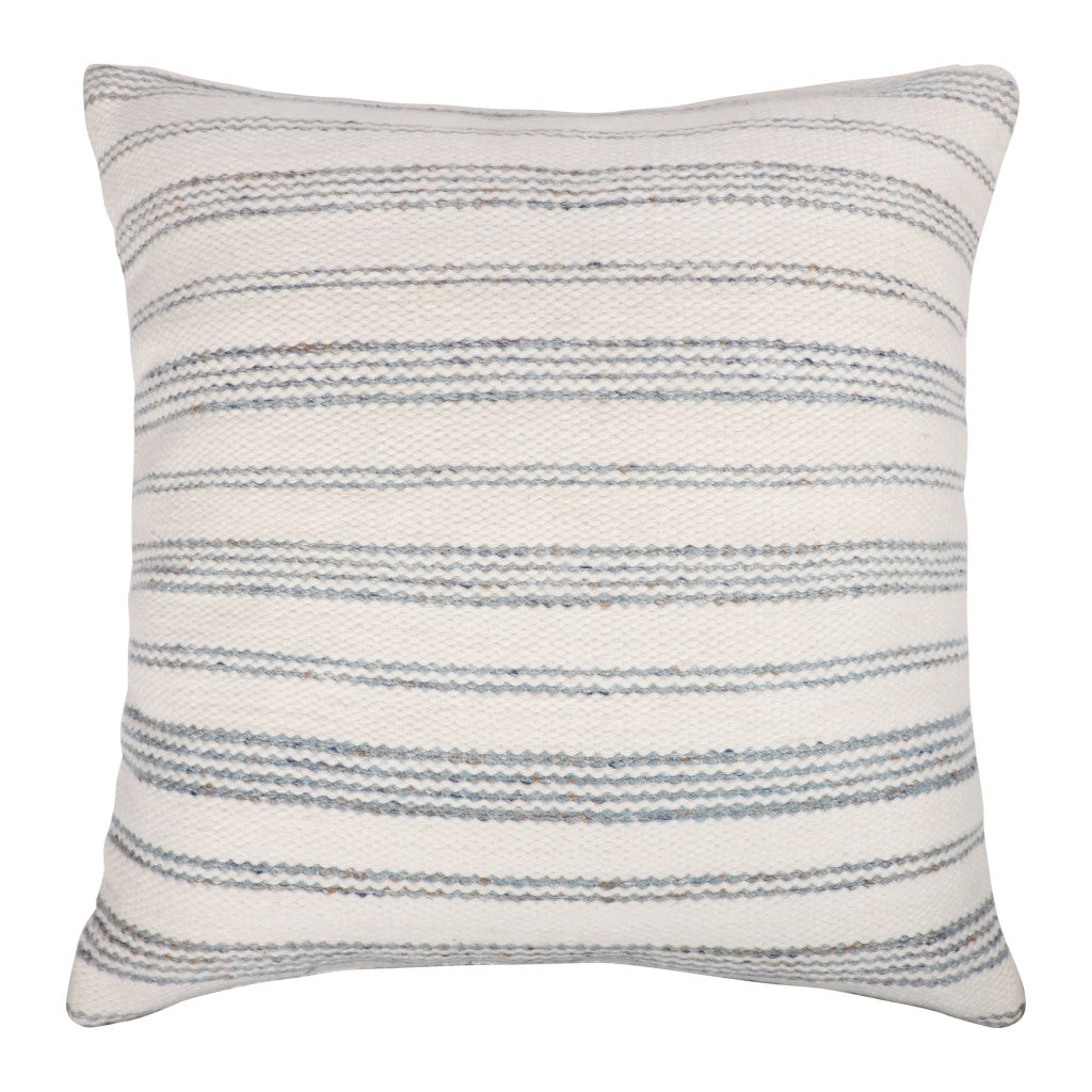 20" Blue and White Striped Throw Pillow FurniFindUSA