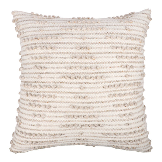 20" White and Natural Geometric Throw Pillow FurniFindUSA