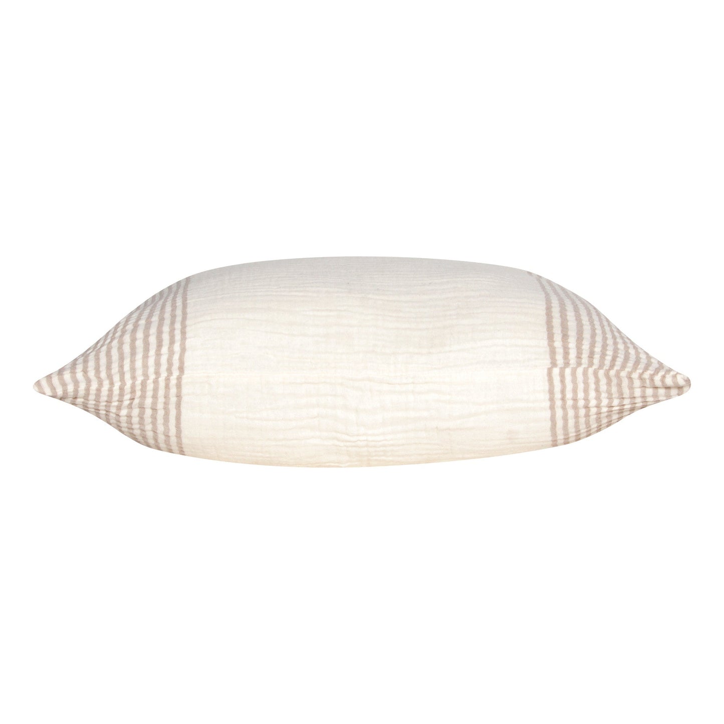 22" Beige and Ivory Striped Cotton Throw Pillow FurniFindUSA