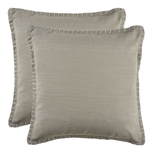 Set of Two Light Gray Cotton Throw Pillow FurniFindUSA