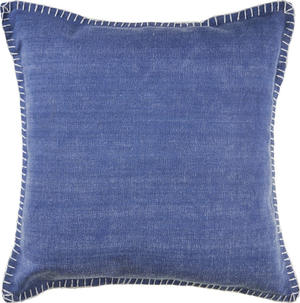 Set of Two Blue Cotton Throw Pillow FurniFindUSA