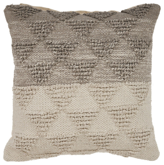 Set of Two Cream Geometric Cotton Throw Pillow With Texture FurniFindUSA