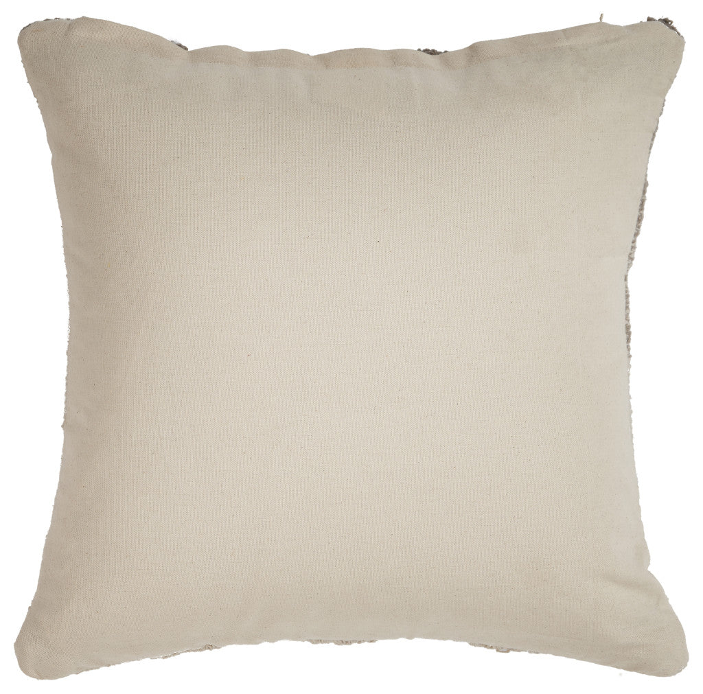 Set of Two Cream Geometric Cotton Throw Pillow With Texture FurniFindUSA