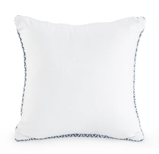 Set of Two Blue Chevron Cotton Throw Pillows