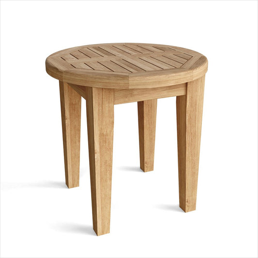 20" Natural Rounded Solid Wood Outdoor Side Table HomeRoots