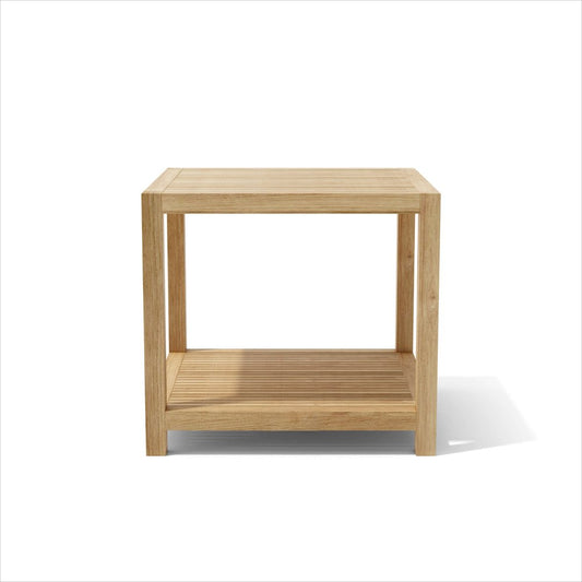 22" Natural Square Solid Wood Outdoor Side Table HomeRoots