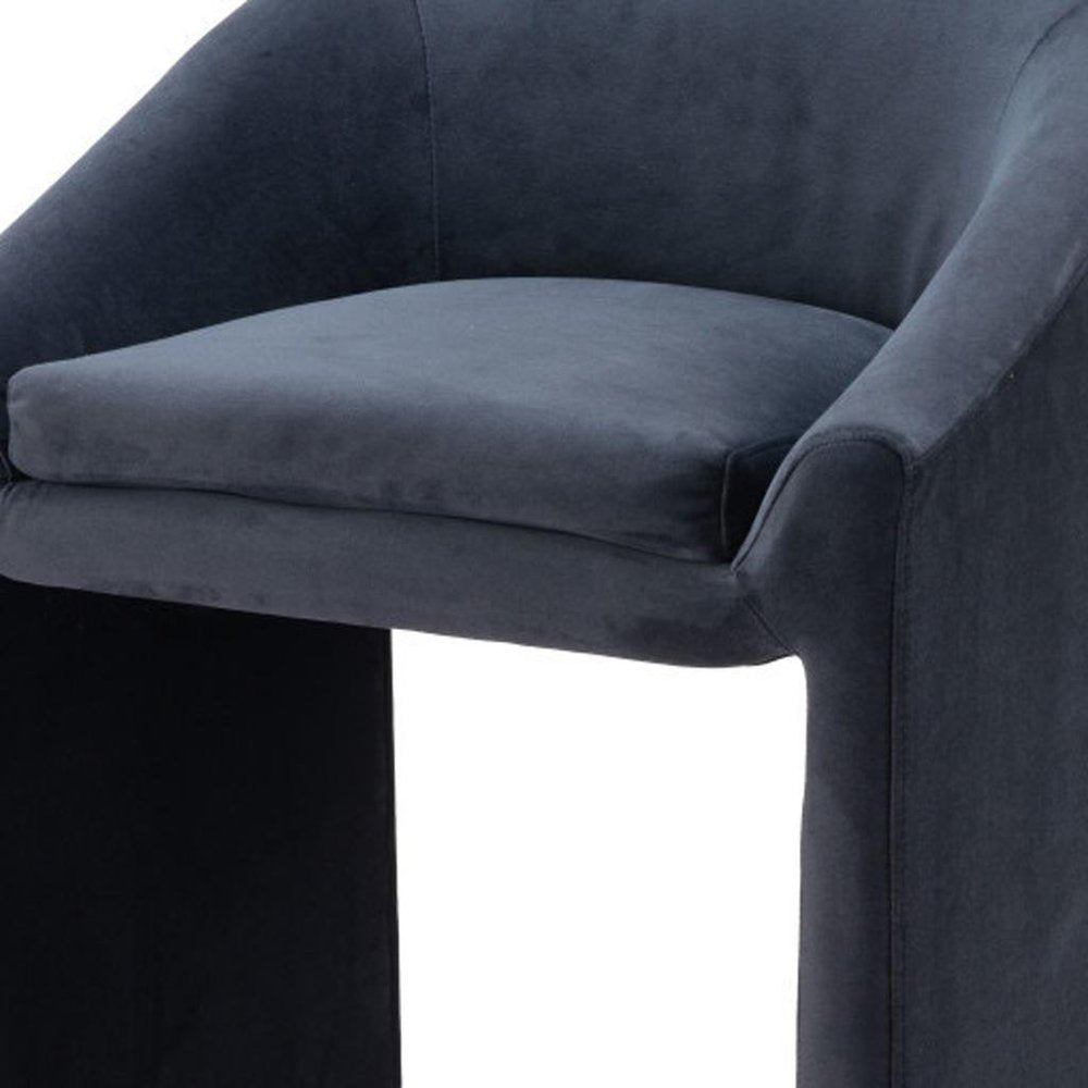 30" Gray And Gold Velvet And Fabric And Steel Low Back Bar Height Bar Chair HomeRoots