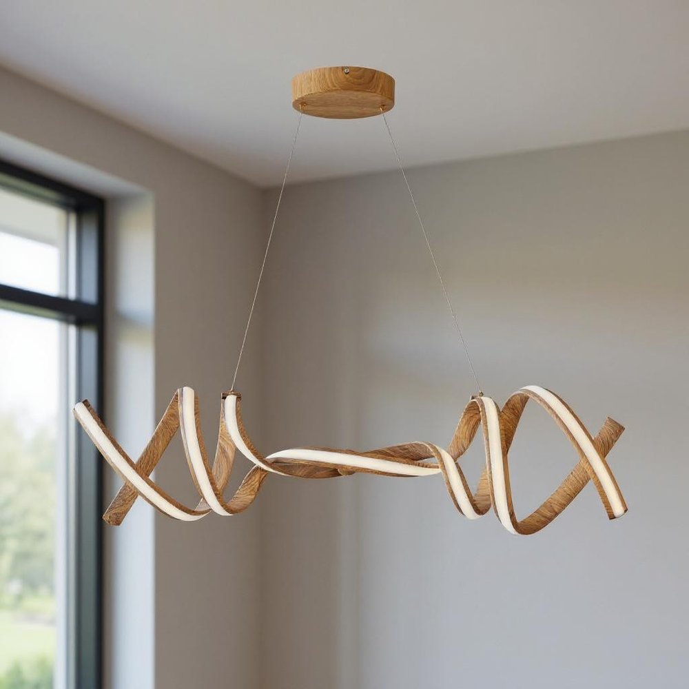 Brown Two Light Metal LED Dimmable Smart Enabled Chandelier HomeRoots
