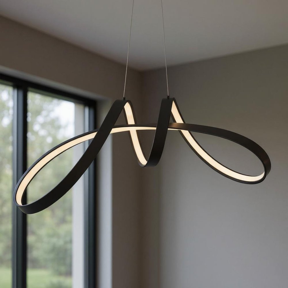 Black Metal LED Dimmable Chandelier HomeRoots