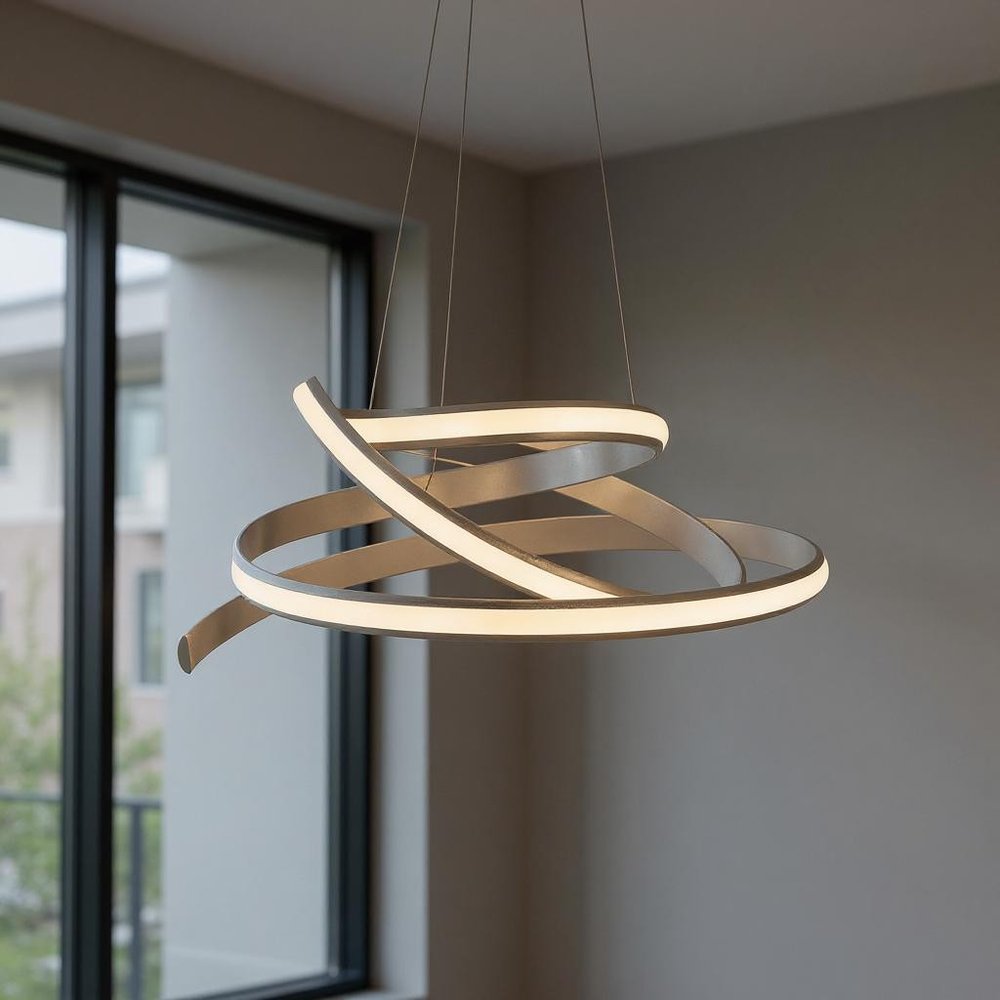 Silver Metal LED Dimmable Chandelier HomeRoots