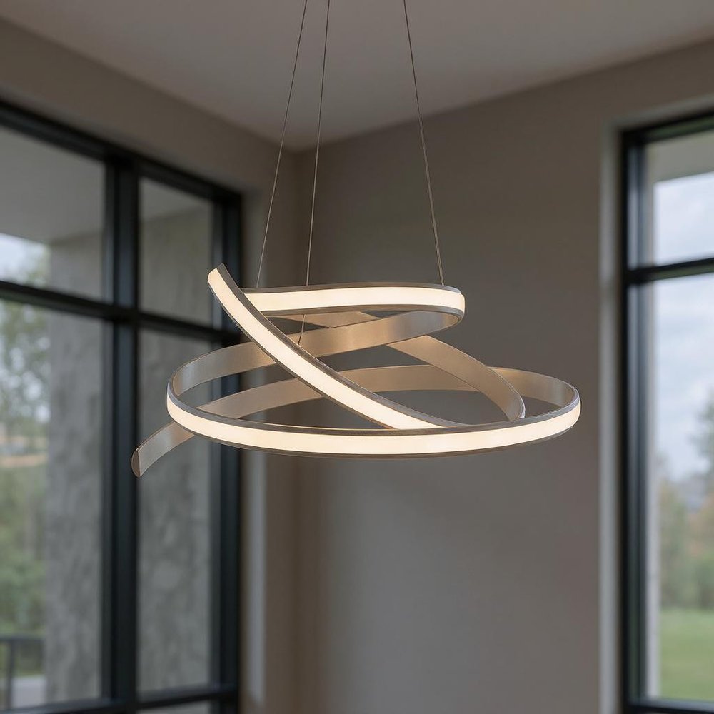 Silver Metal LED Dimmable Smart Enabled Chandelier HomeRoots