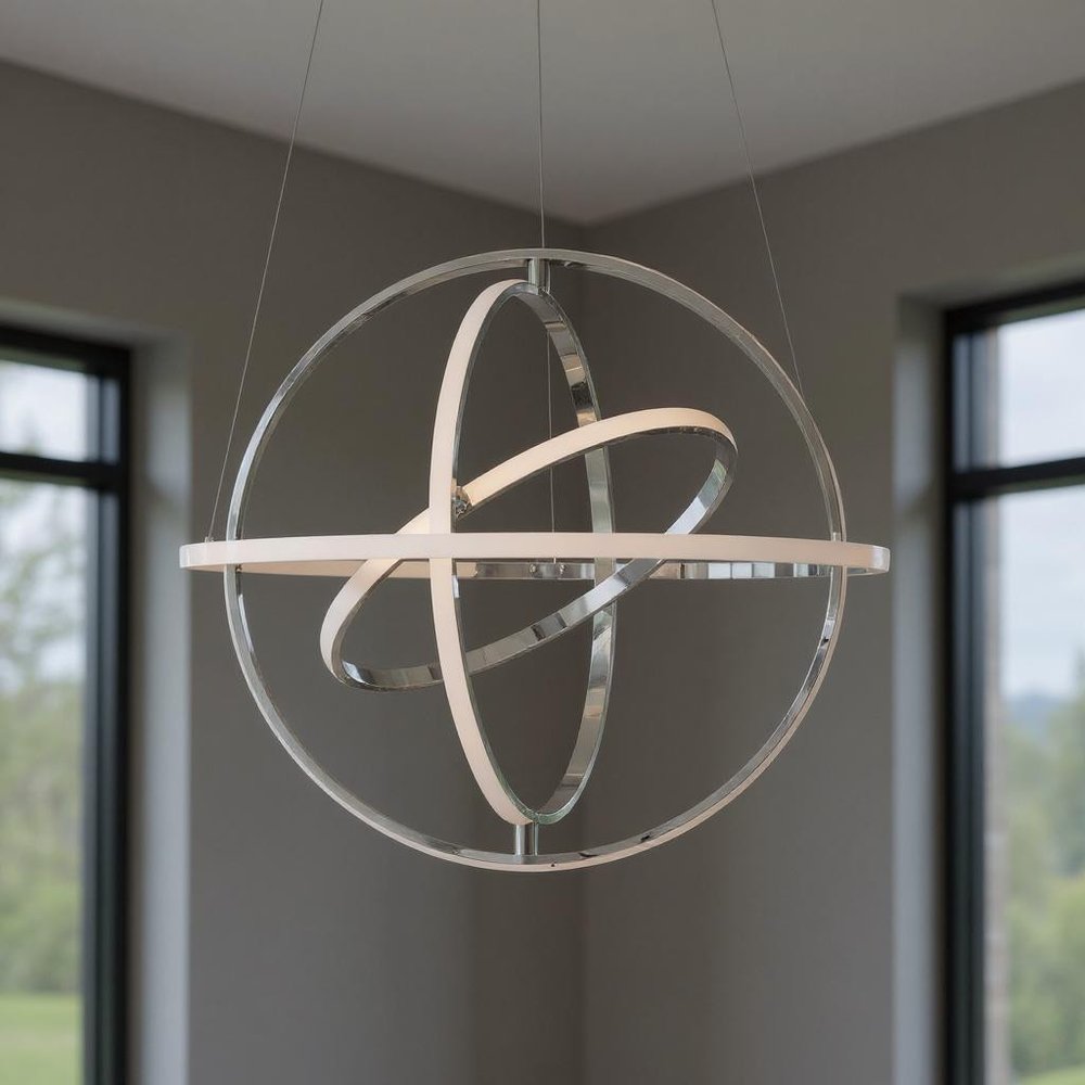 Silver Four Light Metal LED Dimmable Smart Enabled Chandelier HomeRoots