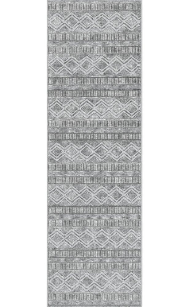 8' Beige And Gray Striped Distressed Indoor Outdoor Runner Rug HomeRoots