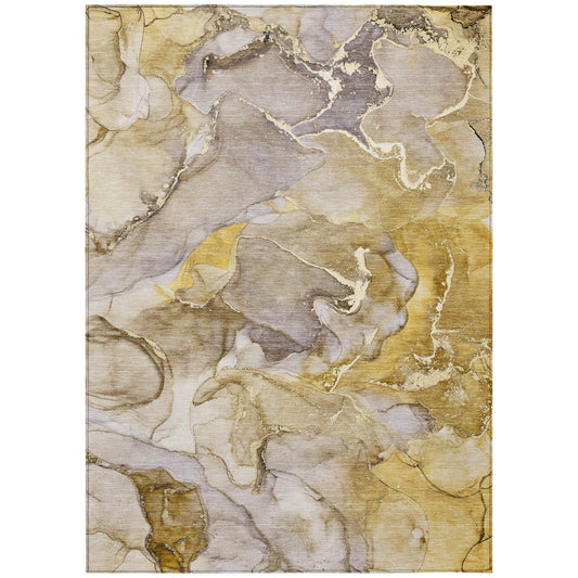 9' X 12' Taupe Abstract Washable Non Skid Indoor Outdoor Area Rug - 0" (L) x 144" (W) x 108" (H) FurniFindUSA