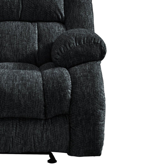 77" Black Manual Reclining Loveseat With Storage HomeRoots