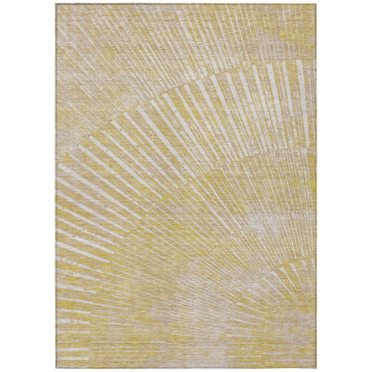 9' X 12' Wheat Abstract Washable Non Skid Indoor Outdoor Area Rug FurniFindUSA