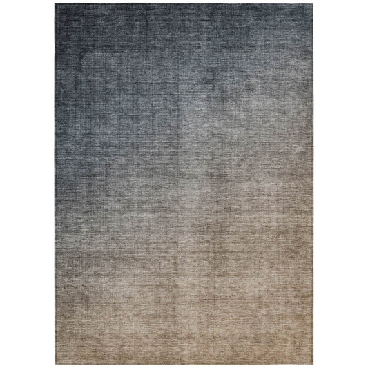 9' X 12' Taupe and Gray Ombre Washable Non Skid Indoor Outdoor Area Rug FurniFindUSA