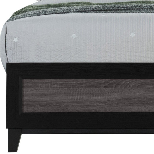 Black And Gray Inlaid Panels Full Bed Frame HomeRoots
